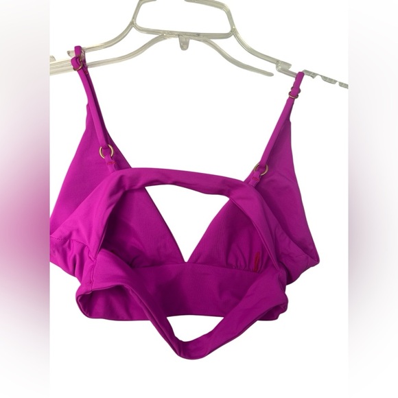 L Space Vibrant Pink Triangle Bikini Top Medium NWT - Picture 2 of 8